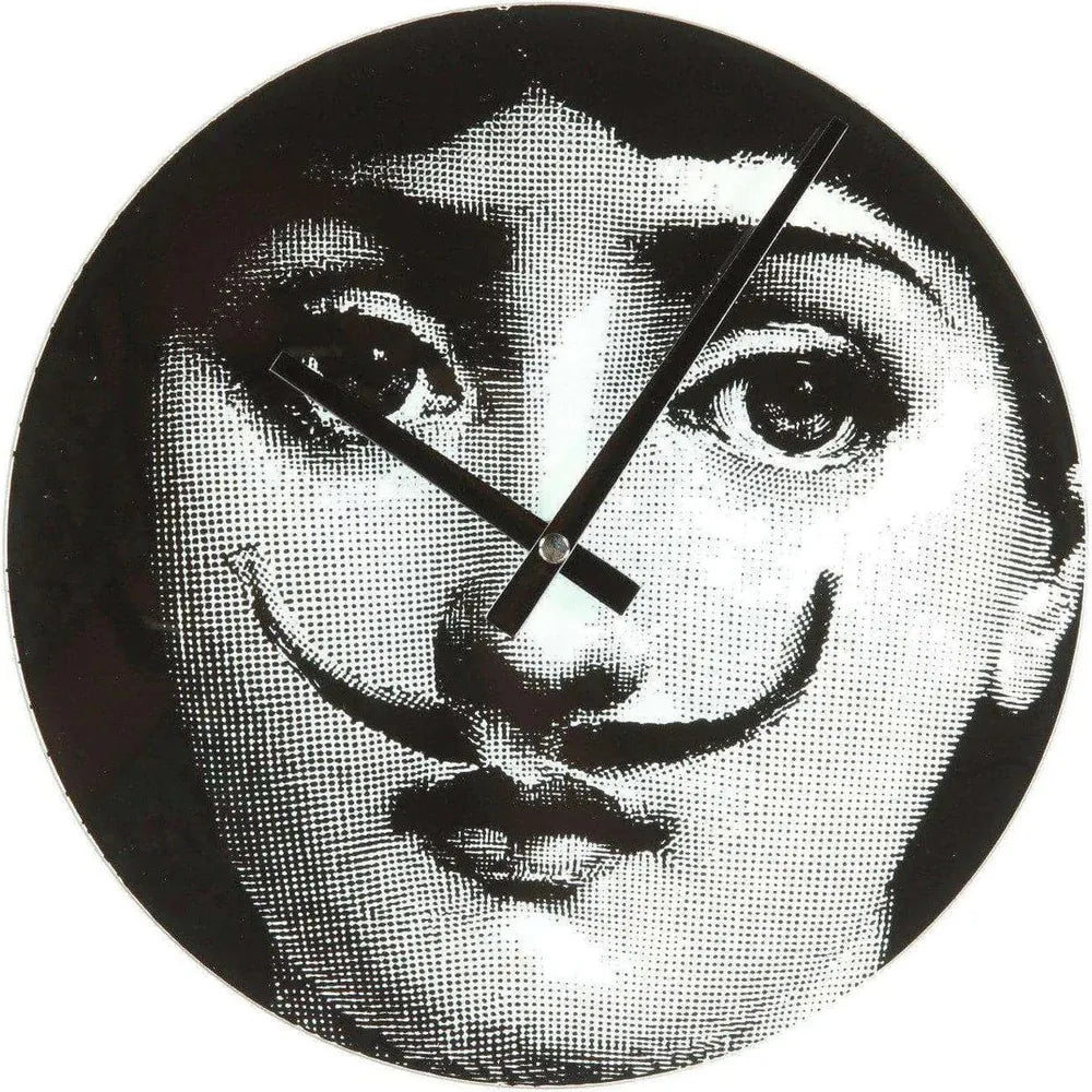 Mid-Century Modern Reproduction Girl Clock - Mustache Inspired by Piero Fornasetti