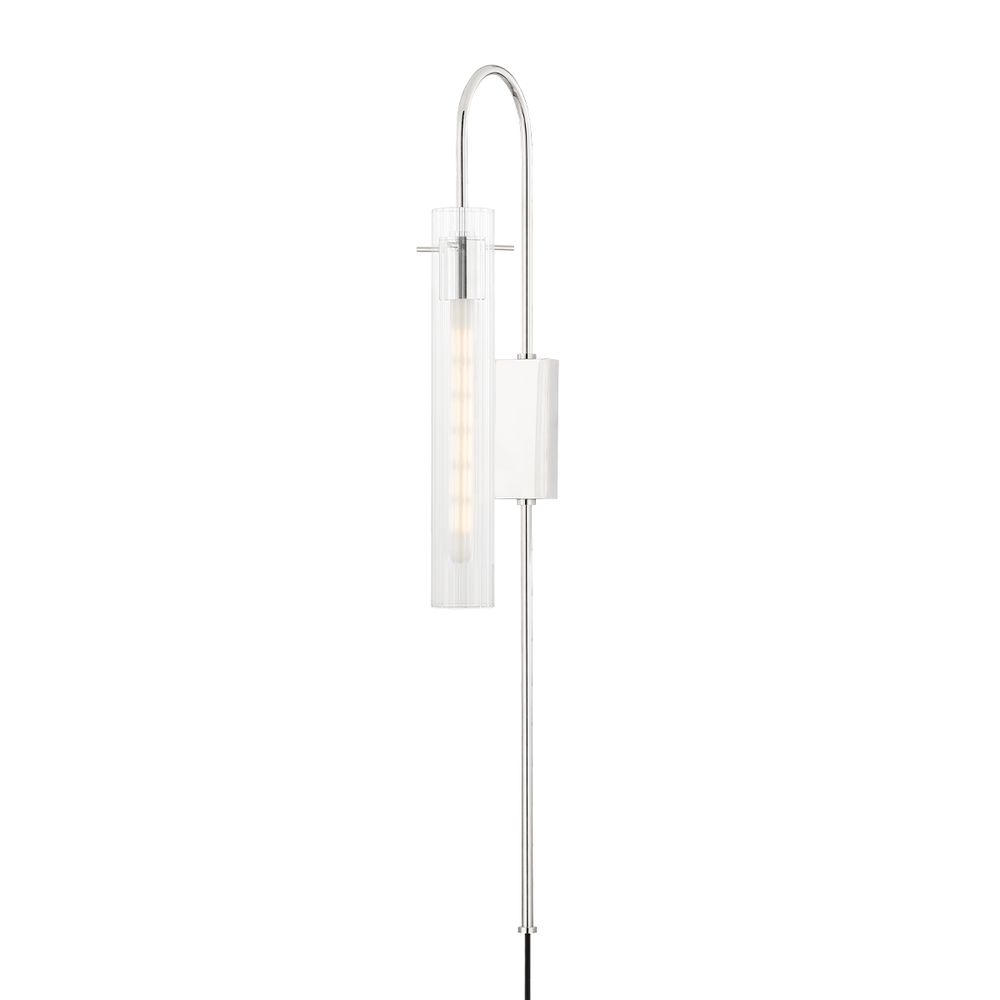 Nettie 1 Light Wall Sconce With Plug-Mitzi-HVL-HL527201-PN-Outdoor Wall SconcesPolished Nickel-2-France and Son