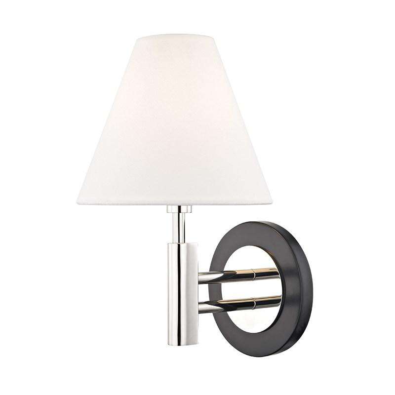 Robbie 1 Light Wall Sconce-Mitzi-HVL-H264101-PN/BK-Wall LightingSilver/Black-3-France and Son