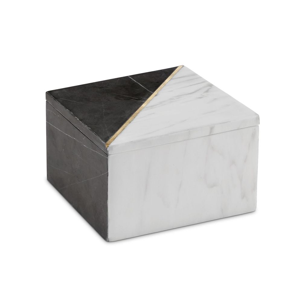Deena Black & White Marble Box
