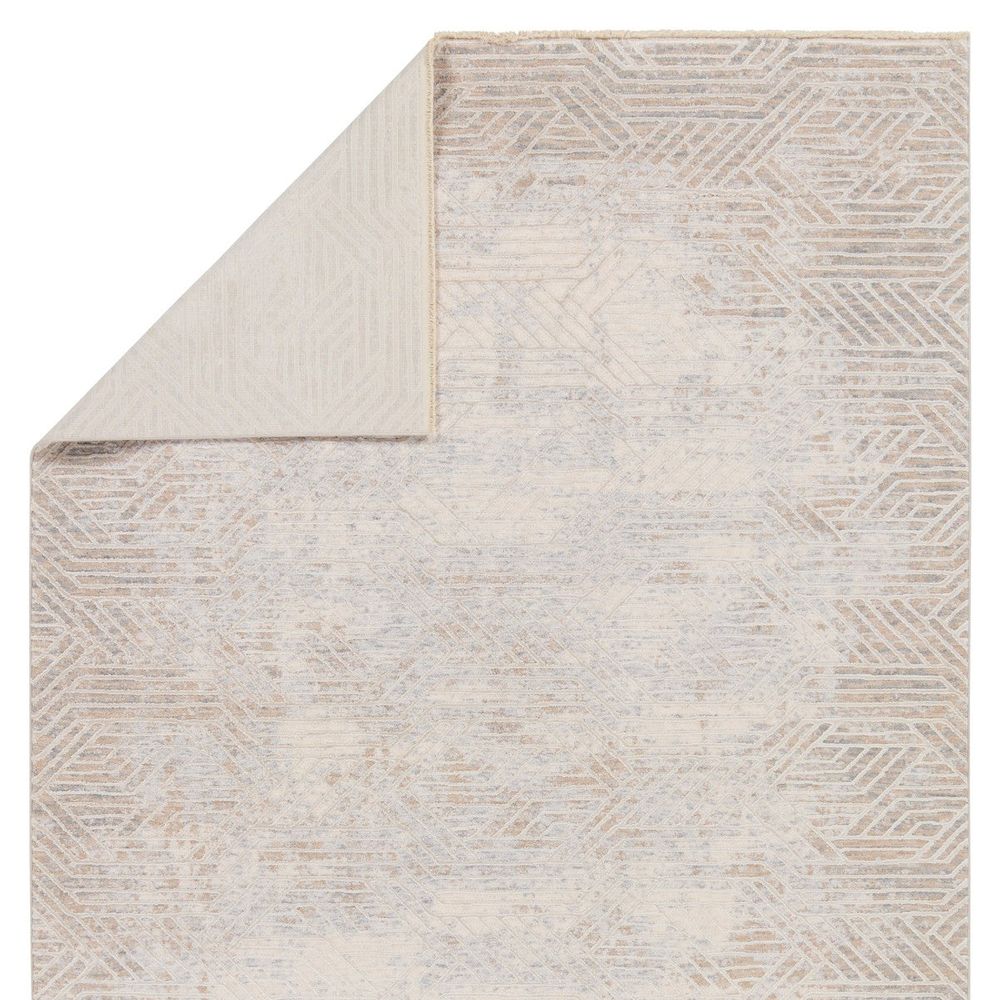Runners Genevieve Geometric Tan/ Gray Runner Rug (3'X10')