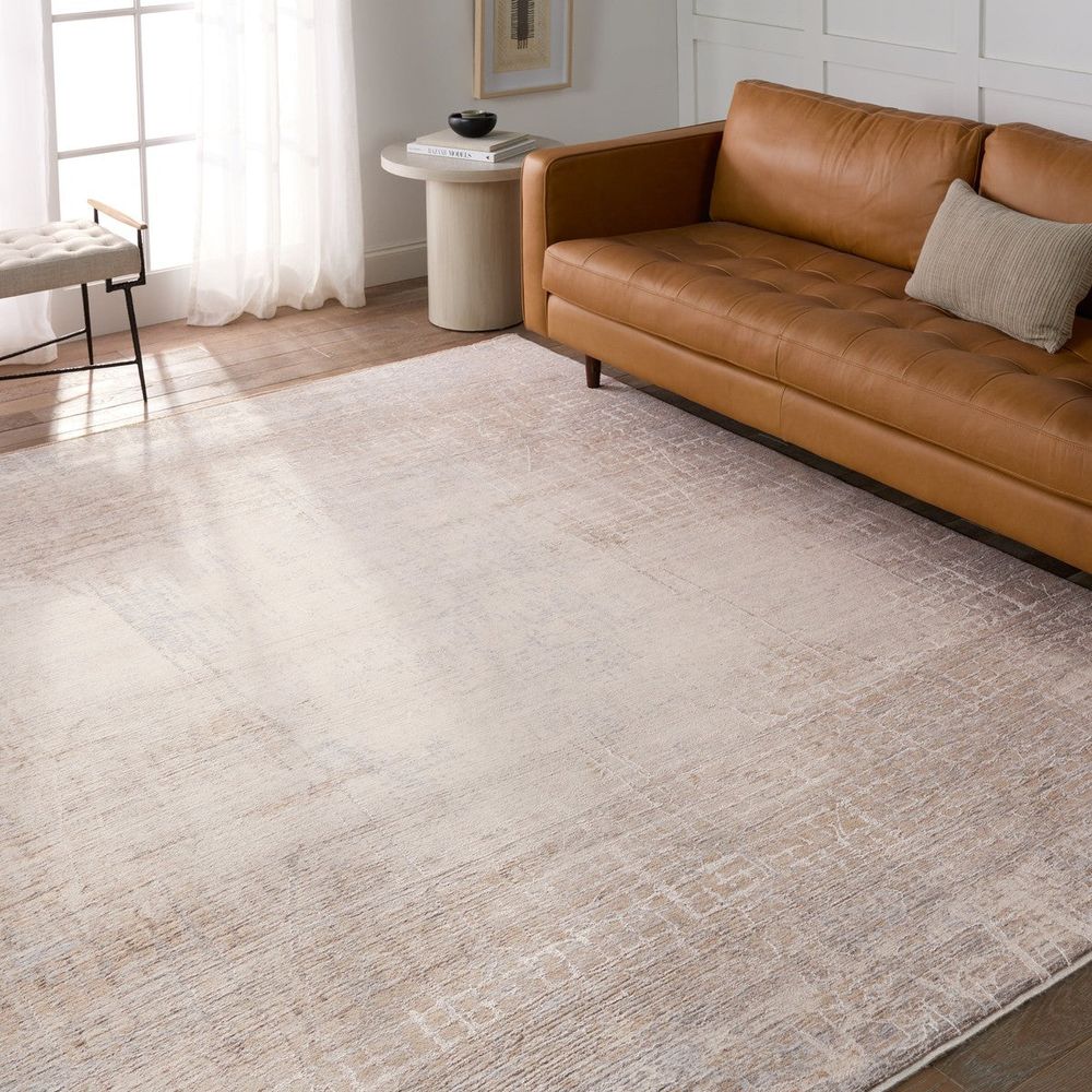 Celandine Abstract Tan/ Cream Runner Rug (3'X10')