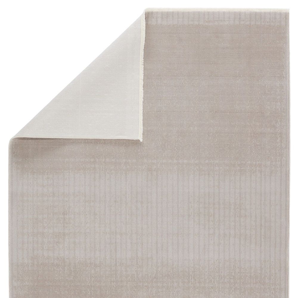 Cipher Solid Taupe/ Light Gray Runner Rug (2'6"X8')