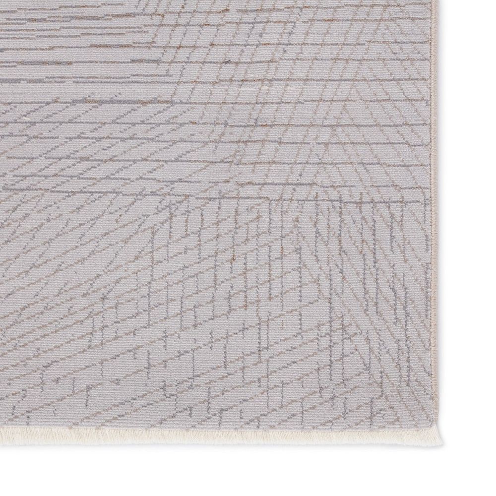 Mingan Geometric Gray/ Taupe Runner Rug (2'6"X8')
