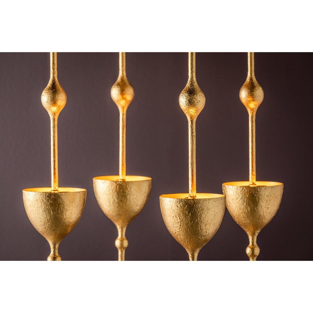 Chandeliers Antalya Lantern - Vintage Gold Leaf 4 Lights 22in