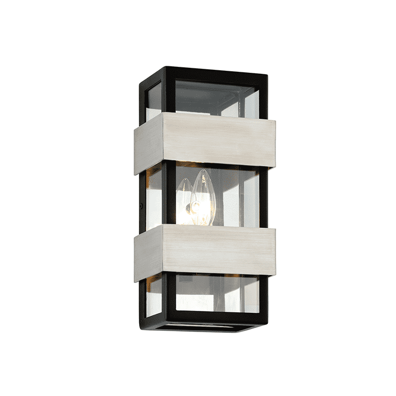 Dana Point 1Lt Wall Txtured Blk W Brushed St-Troy Lighting-TROY-B6521-Outdoor Lighting-1-France and Son