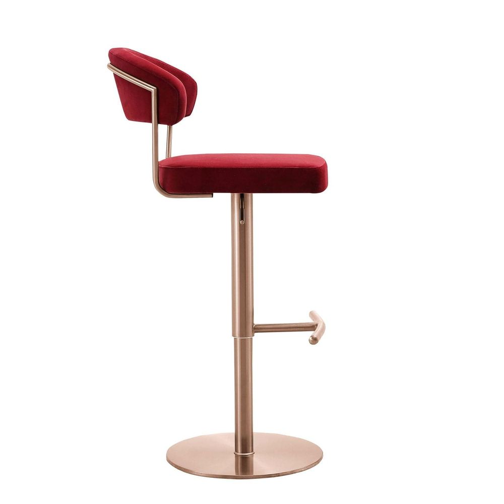Nova Barstool-Whiteline Modern Living-WHITELINE-BS1720F-RGLD/RED-Bar StoolsRed/Rose Gold-3-France and Son