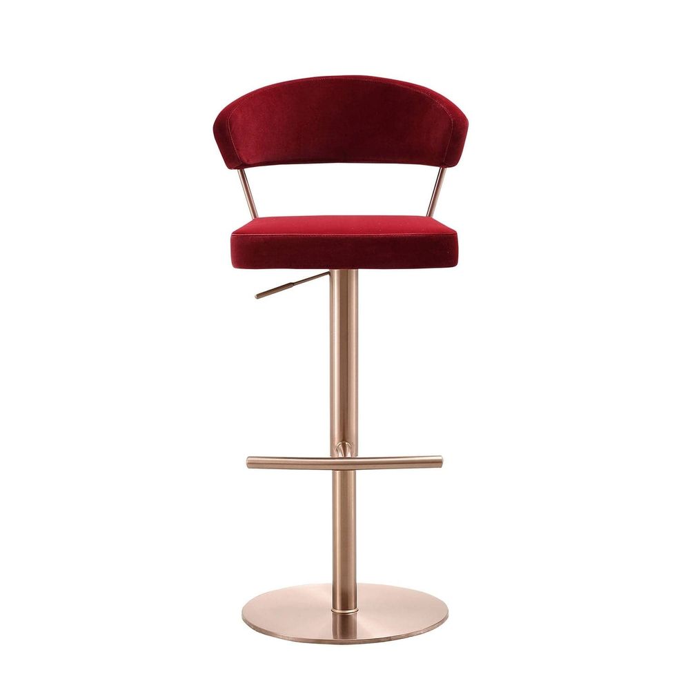 Nova Barstool-Whiteline Modern Living-WHITELINE-BS1720F-RGLD/RED-Bar StoolsRed/Rose Gold-1-France and Son