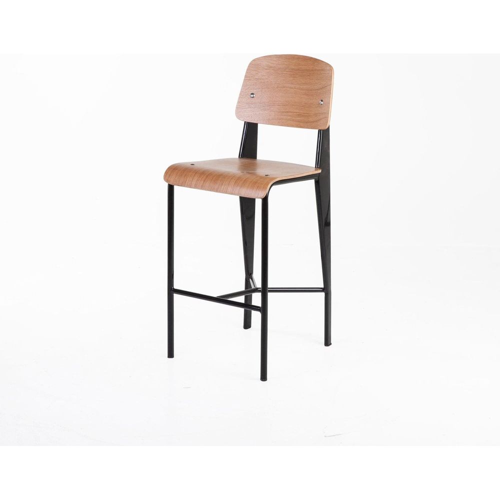Jean Standard Counter Stool - Black/Oak-France & Son-BS595ABLK-Bar Stools-3-France and Son