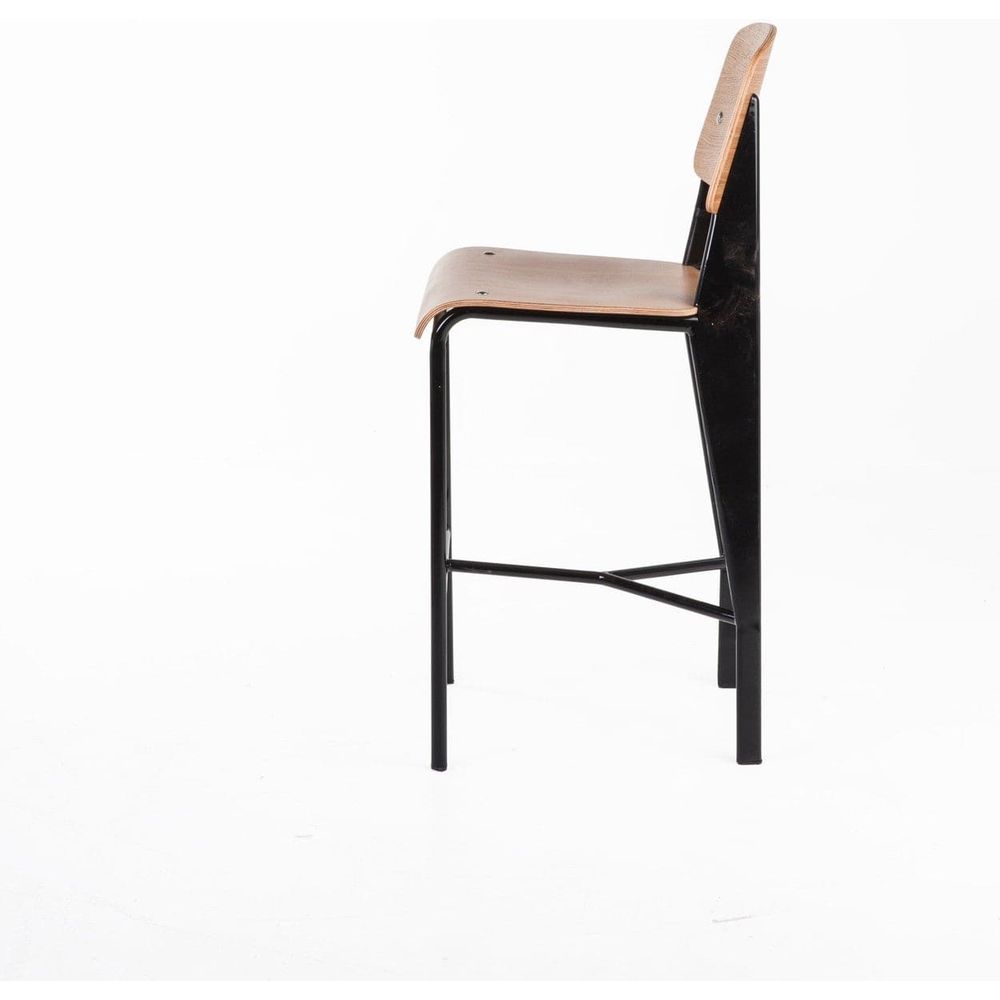 Jean Standard Counter Stool - Black/Oak-France & Son-BS595ABLK-Bar Stools-5-France and Son
