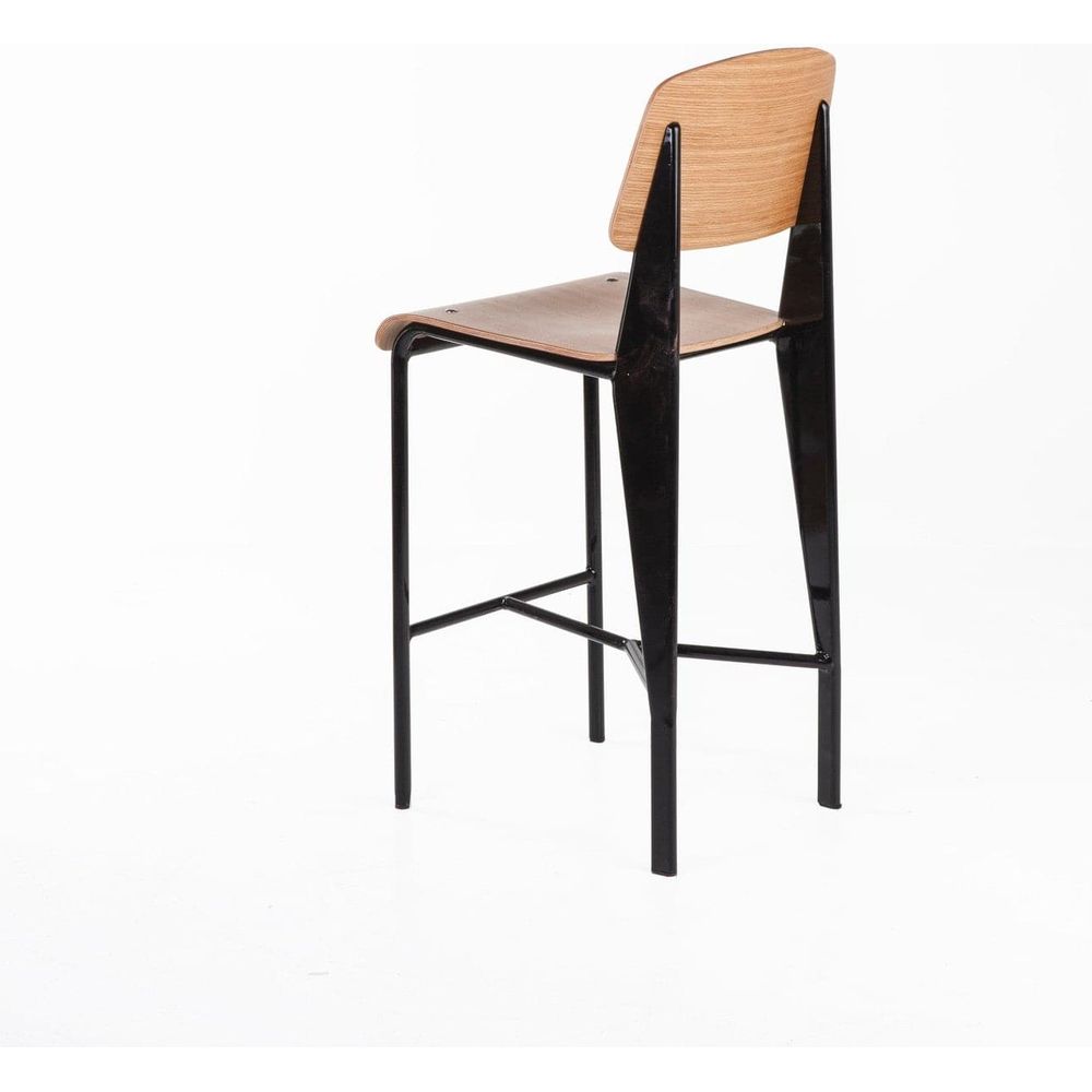 Jean Standard Counter Stool - Black/Oak-France & Son-BS595ABLK-Bar Stools-4-France and Son