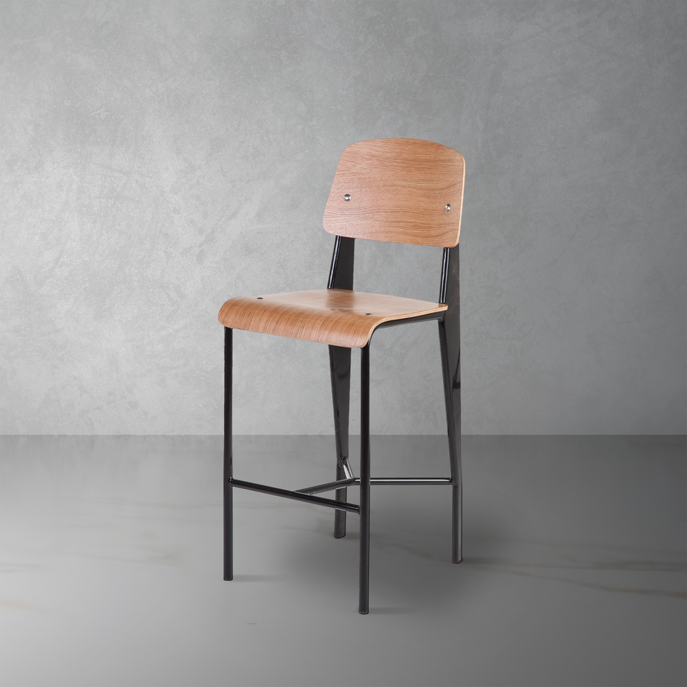Jean Standard Counter Stool - Black/Oak-France & Son-BS595ABLK-Bar Stools-1-France and Son