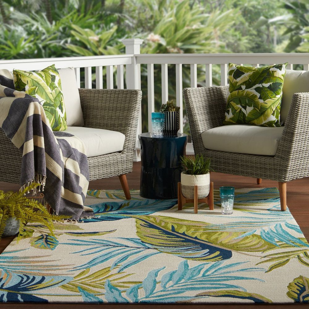 Vesta Floral Blue/ Green Runner Rug (2'6"X8')