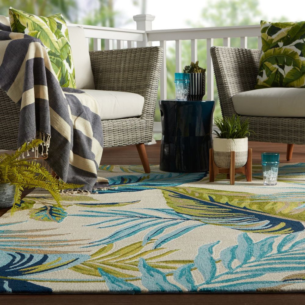 Vesta Floral Blue/ Green Runner Rug (2'6"X8')