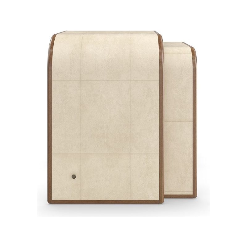 Sinatra Nesting Tables - Off White, Brown, Gold