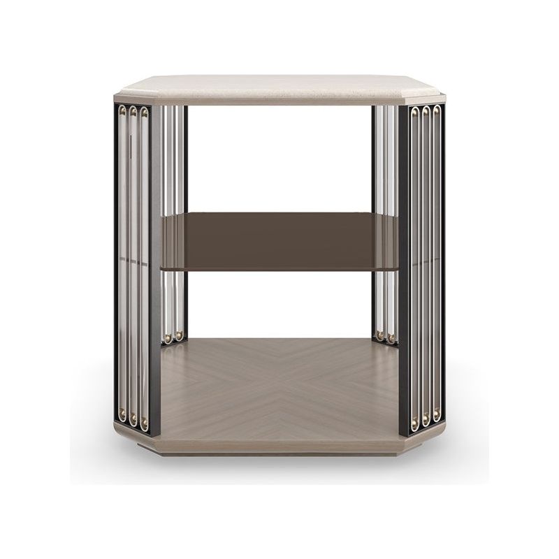 Side Tables Fusion End Table - Beige, Gold, Silver, Bronze