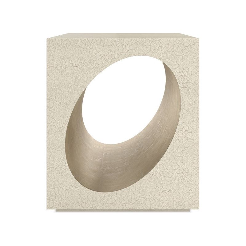 Side Tables Rift End Table - Off White, Taupe, Silver