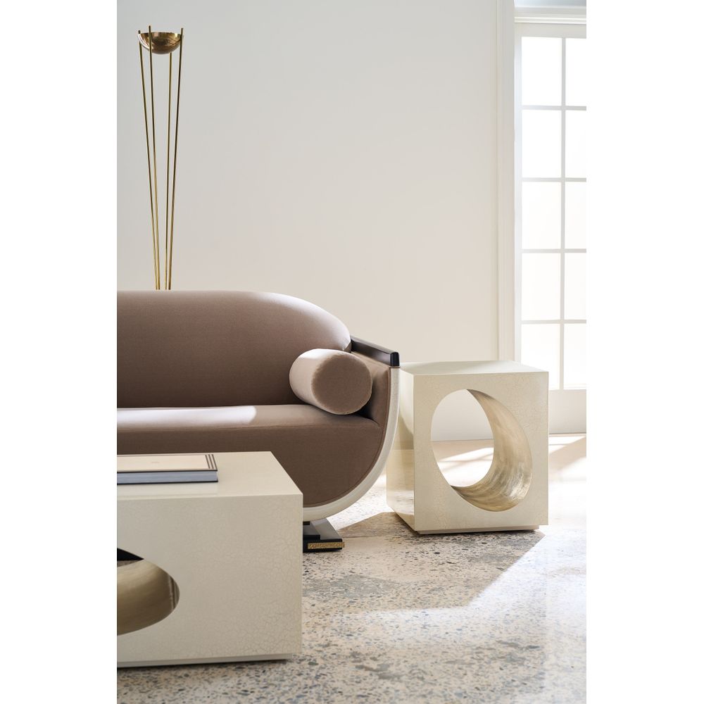 Rift Cocktail Table - Off White, Taupe, Silver