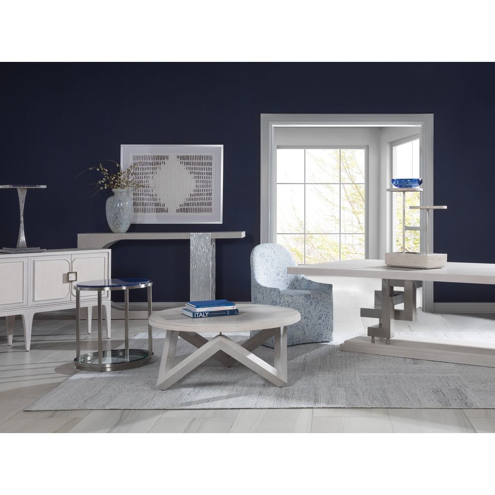 Ultramarine Round End Table - Stainless Steel