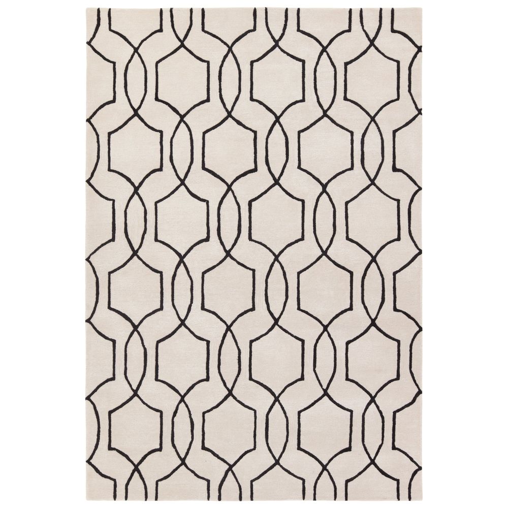 Rugs Zura Handmade Geometric Cream/Black Area Rug (5'X8')