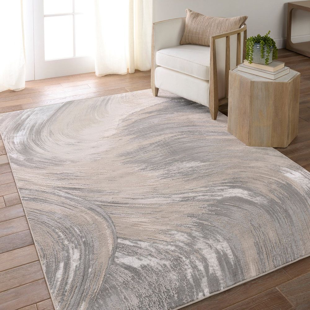Stellan Abstract Taupe/ Gray Runner Rug (2'2"X8')