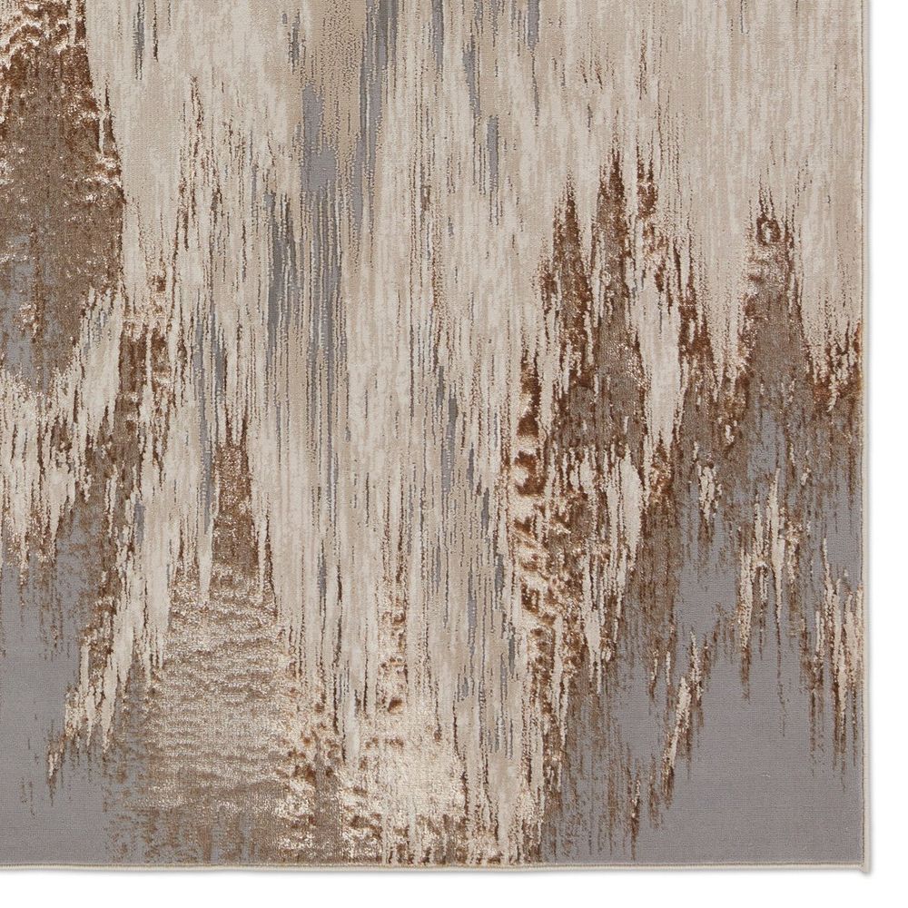 Runners Achilles Abstract Taupe/ Gray Runner Rug (2'2"X8')