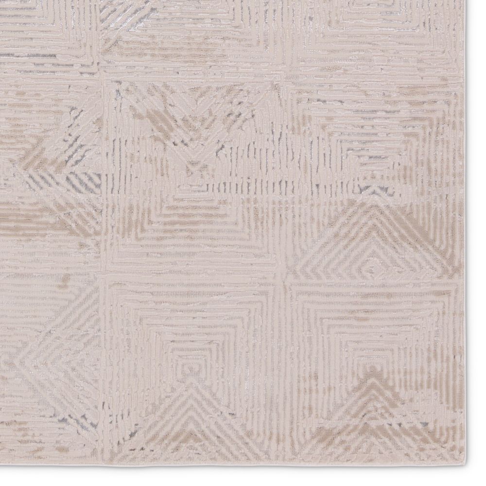 Runners Bane Geometric Light Gray/Silver Runner Rug (3'3"X12')