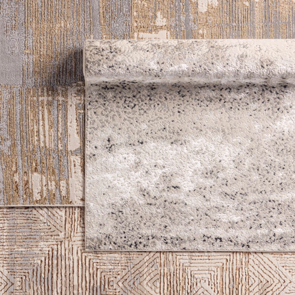 Zaynab Abstract Cream/Gray Runner Rug (3'3"X12')
