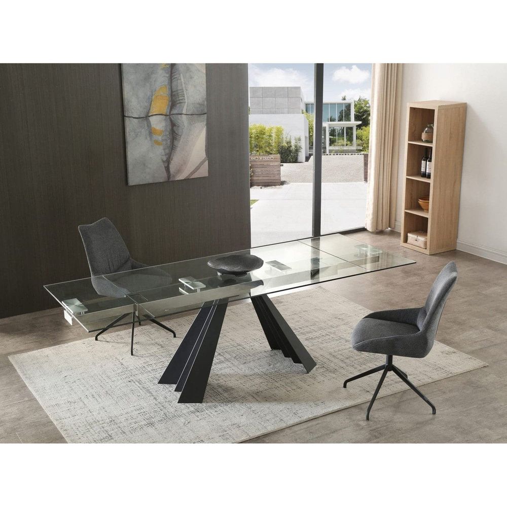 Chicago Extendable Dining Table-Whiteline Modern Living-WHITELINE-DT1717-BLK-Dining Tables-5-France and Son