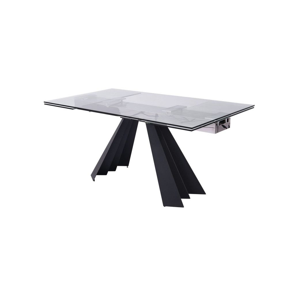 Chicago Extendable Dining Table-Whiteline Modern Living-WHITELINE-DT1717-BLK-Dining Tables-3-France and Son