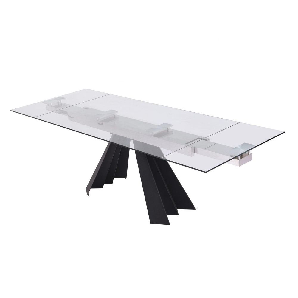 Chicago Extendable Dining Table-Whiteline Modern Living-WHITELINE-DT1717-BLK-Dining Tables-4-France and Son
