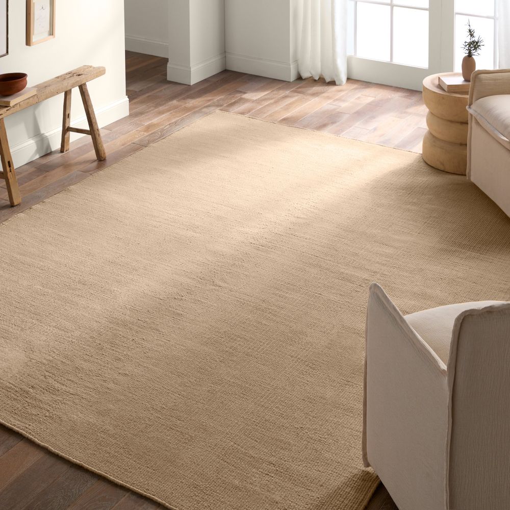 Syndicate Handmade Solid Tan Runner Rug (3'X8')