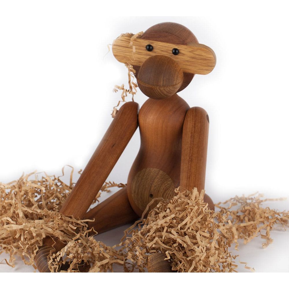 Mid Century Teak Monkey Figurine