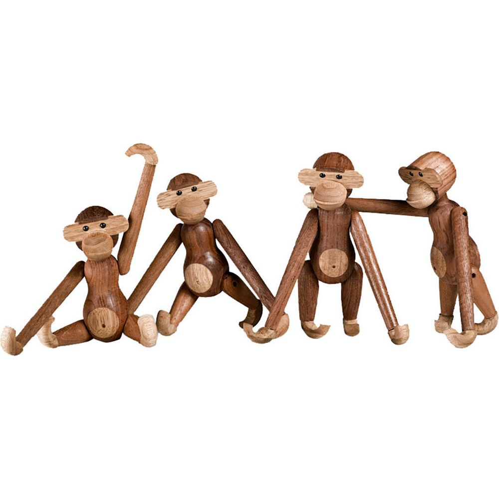 Mid Century Teak Monkey Figurine