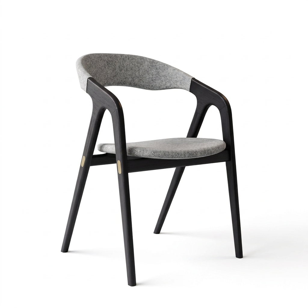Kaede Dining Chair - Andorra Wool / Black Oak