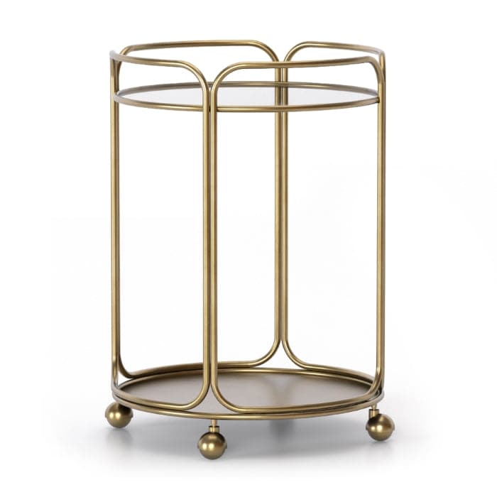 Radius Bar Cart-Union Home Furniture-UNION-DIN00237-Bar DecorRound-Brass-1-France and Son