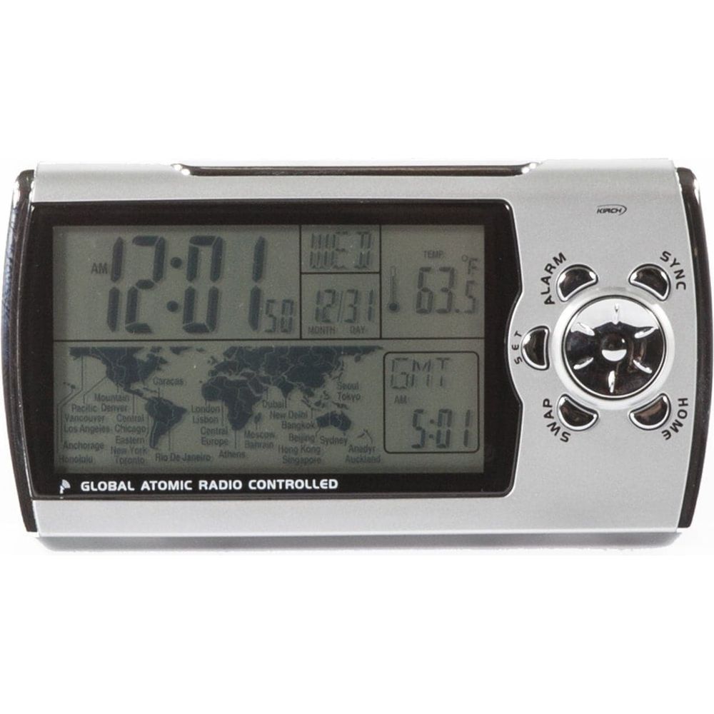 Portable Atomic Clock with Radio and Worldtime-France & Son-EX303SX-Clocks-4-France and Son