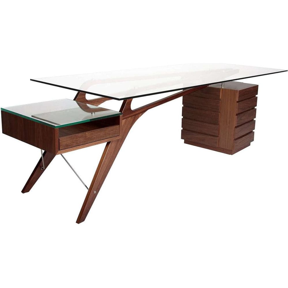 Mid Century Koen Cavour Desk - Walnut-France & Son-FB0200WALNUT-Desks-1-France and Son