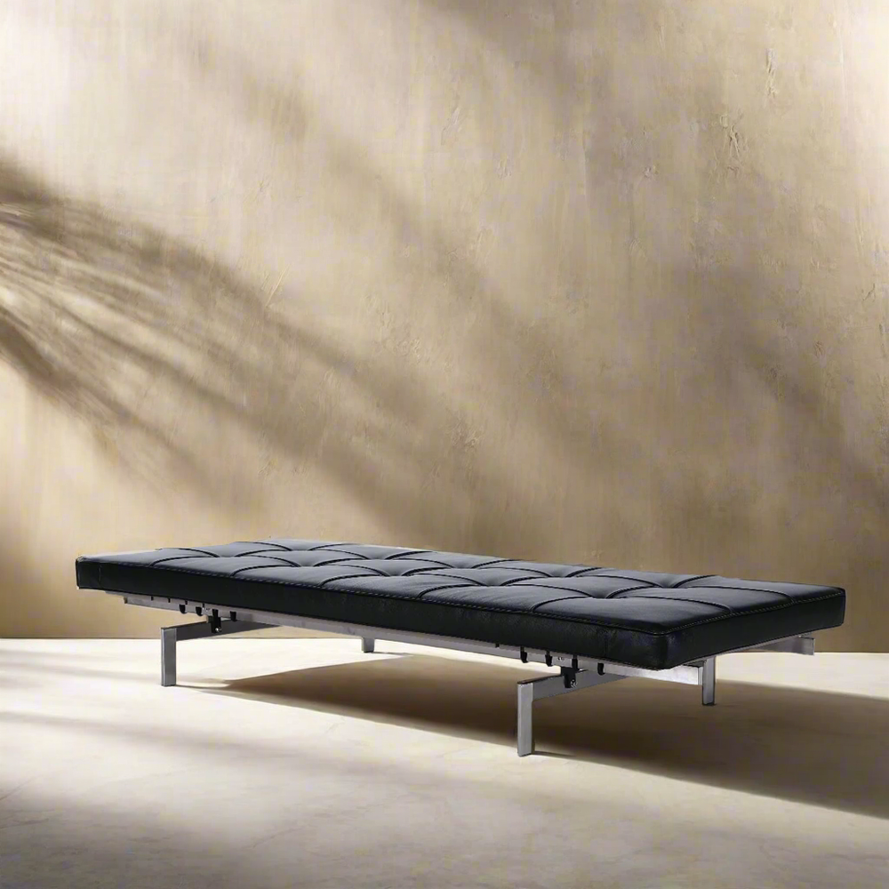 Poul Leather Daybed-France & Son-FB6639BLK-Daybeds-1-France and Son
