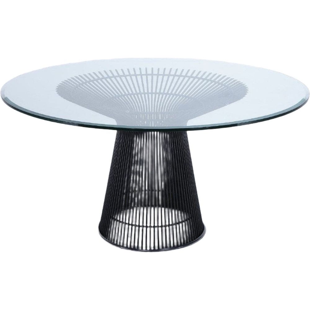Mid Century Platner Stainless Steel Dining Table-France & Son-FB9688GLSBLK-Dining TablesBlack-5-France and Son