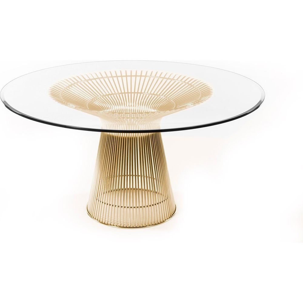 Mid Century Platner Stainless Steel Dining Table-France & Son-FB9688GLSGOLD-Dining TablesGold-4-France and Son