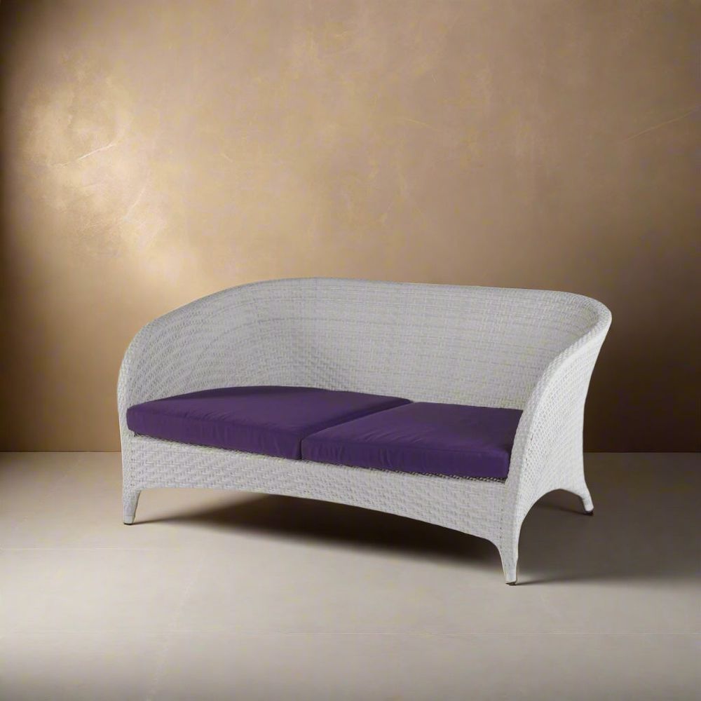 Lloyd Reflections Sofa with Sunbrella Cushion-France & Son-FCC7611WHTPUR-Outdoor Sofas-1-France and Son