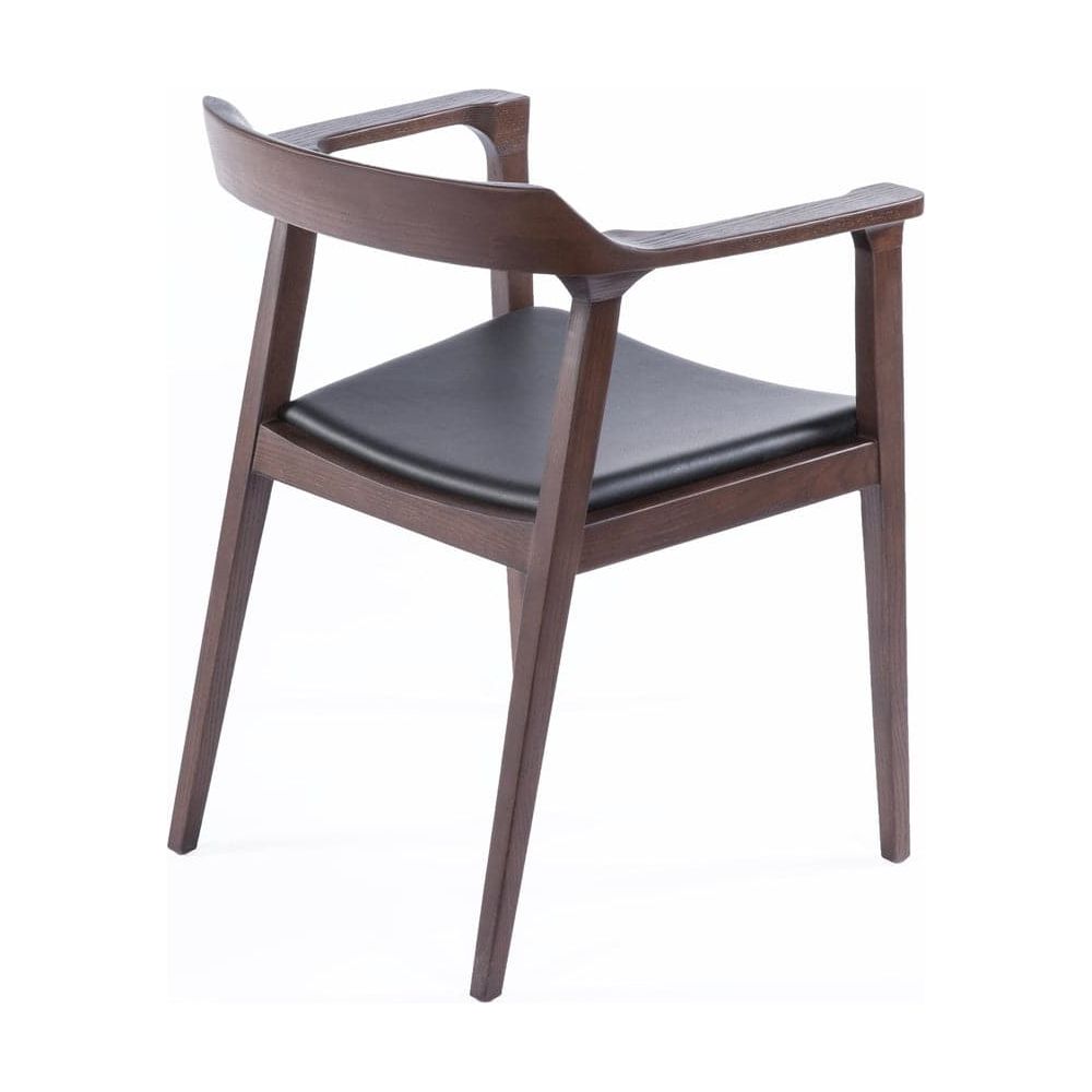 Kaiser Dining Arm Chair - Black Leather-France & Son-FEC9022BLKWAL-Dining Chairs-2-France and Son