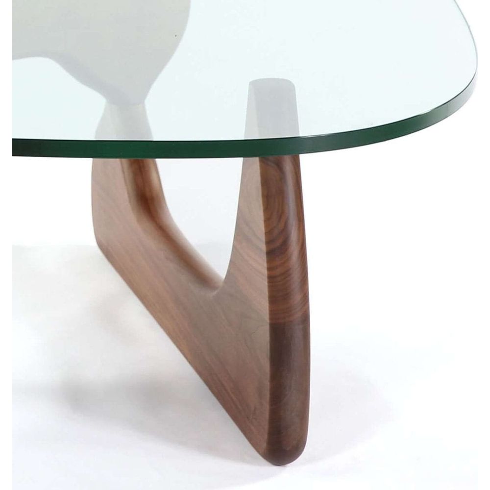 Isamu Triangle Glass Coffee Table-France & Son-FET1234WALNUT-Coffee Tables-2-France and Son