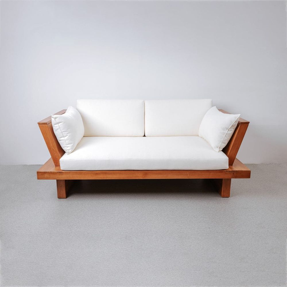 Zen Teak Platform Sofa-France & Son-FL1006-Outdoor Sofas-1-France and Son