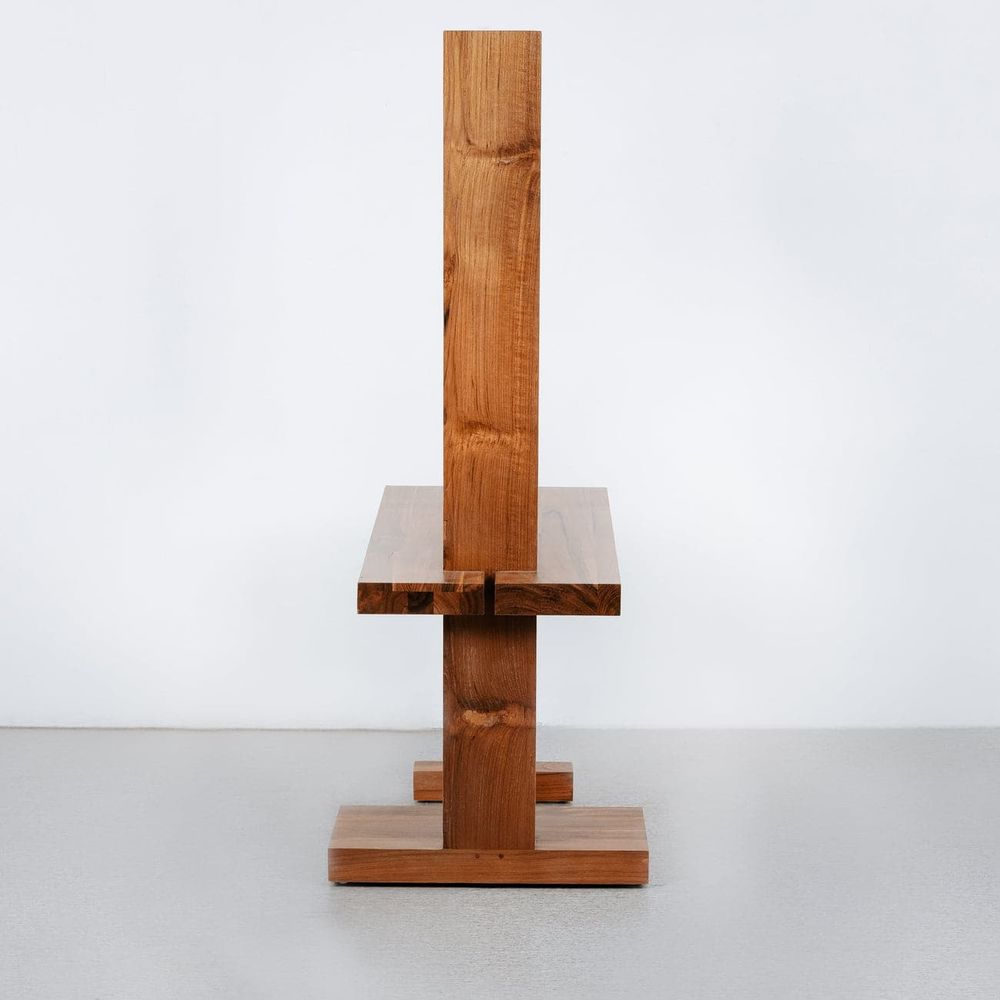 Damla Teak Side Chair-France & Son-FL1011NTRL-Dining Chairs-4-France and Son