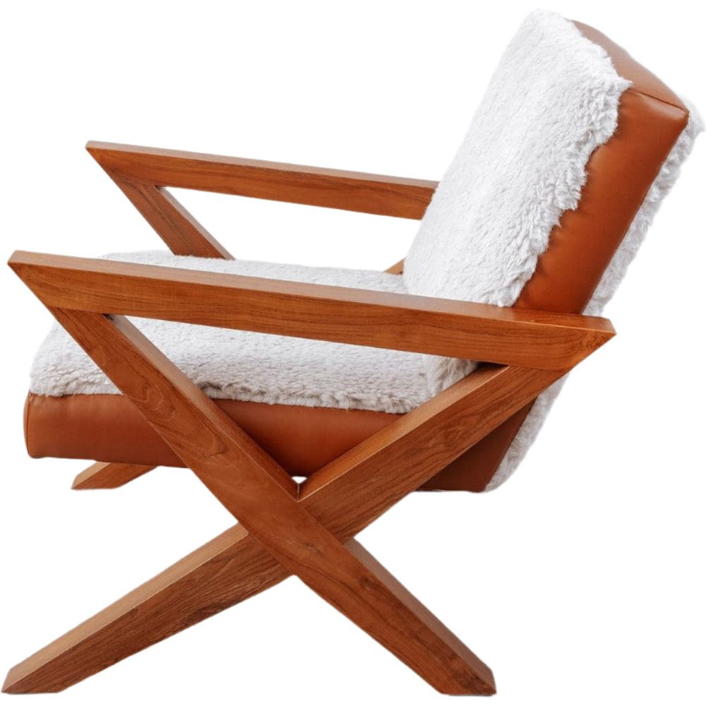 Jeanneret X Lounge Chair - Shearling-France & Son-FL1019-Lounge Chairs-4-France and Son