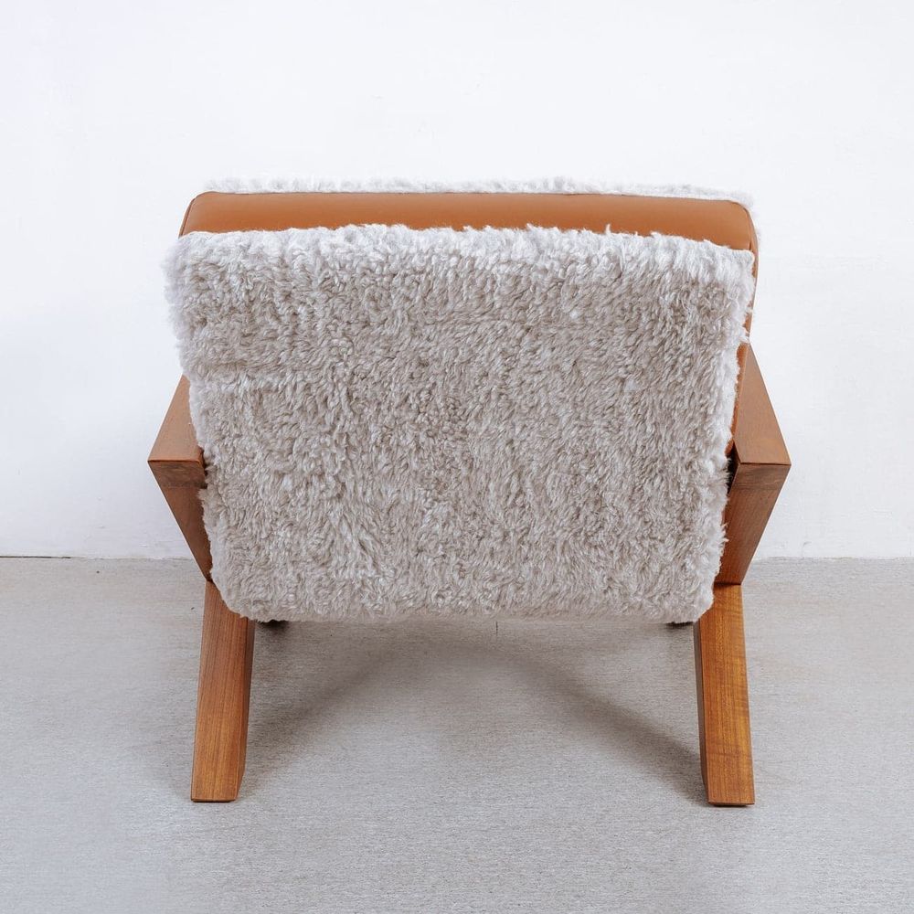Jeanneret X Lounge Chair - Shearling-France & Son-FL1019-Lounge Chairs-5-France and Son