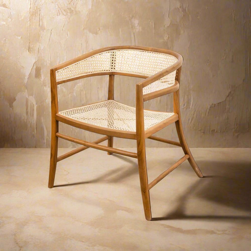 Henley Cane Arm Chair-France & Son-FL1039-Dining Chairs-2-France and Son