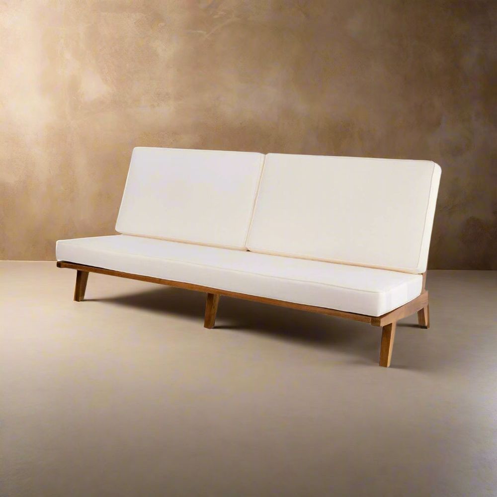 Naka Platform Sofa - Off White-France & Son-FL1045BGE-SQ-Sofas-3-France and Son